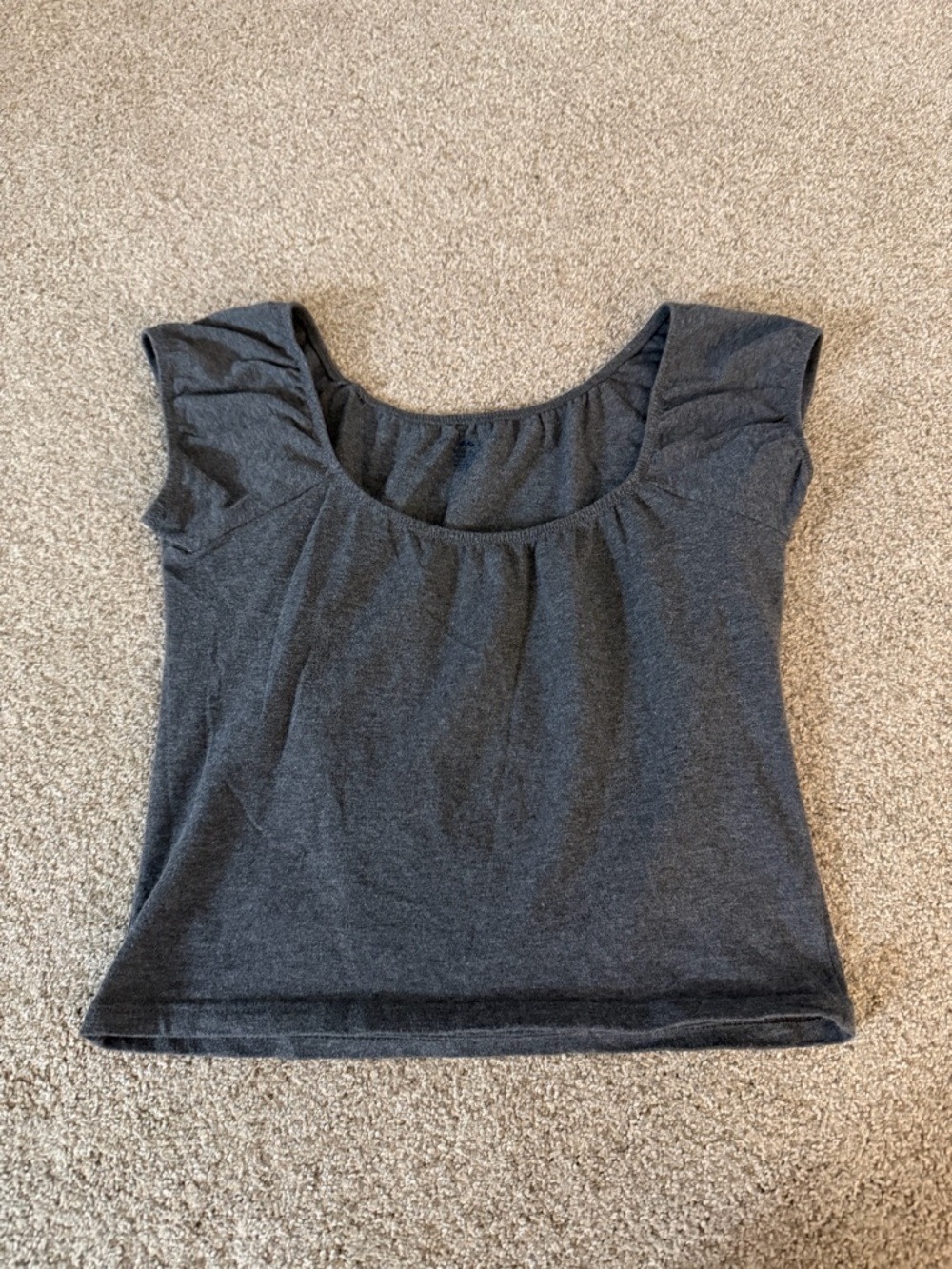 Brandy Melville Charcoal Scoop Neck Short Sleeve Top